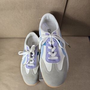 Women's Athletic Shoes in White, Gray, and Purple